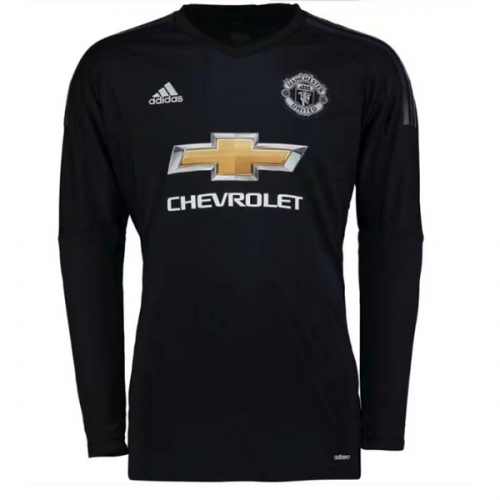 Manchester United Goalkeeper 2017/18 Black LS Soccer Jersey Shirt